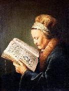 unknow artist, Portrait of an old woman reading